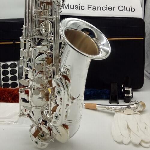Free Shipping Music Fancier Club Alto Saxophone Reference 54 Silvering E-flat Alto Sax R54 With Case Mouthpiece Reeds Neck Case