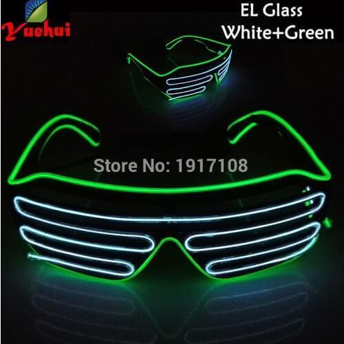 Colorful New Fashion EL Wire Glasses Light UP Flashing LED Shutter Glasses With DC-3V Steady On Inverter For Party Decoration