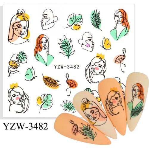 Nail Decor 2021 Nail Sticker Lettering Cosmic Planet Owl Nail Water Sticker 3d Nail Art Slider For Nail Nails Stickers