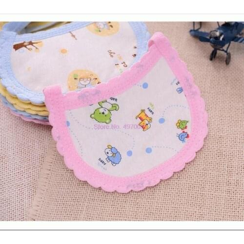 DHL 500pcs Baby Bibs Cartoons 100% Cotton Saliva Towel Infant Burp Cloths Feeding Boys Girls bibs