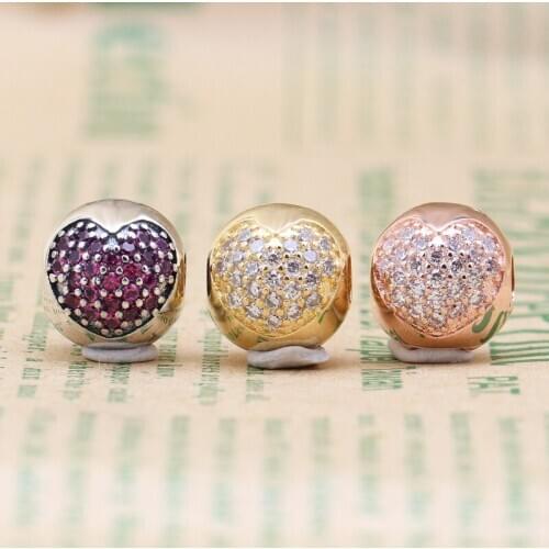 Authentic S925 Silver Sakura fixed clip positioning buckle Clip Beads Fit Original Bracelet Necklace DIY Jewelry