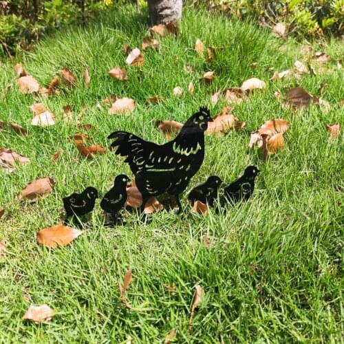 Dog Chicken Garden Stake Animal Silhouette Stakes Lawn Decoration Gardening Ornaments Yard Acrylic Art Backyard Lawn Stakes