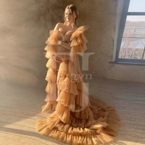 Elegant Soft Tulle Maternity Gown for Photoshoot or Babyshower One Shoulder Sweetheart Pregnancy Dress vestidos Custom Made