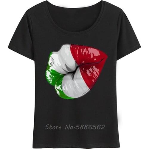 France And Italy Flag Color Sexy Kiss Lip Funny T Shirt Women JOLLYPEACH BRAND New White Casual Tshirt Tees Harajuku