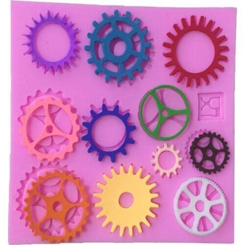 Cake Fondant Silicone Moulds Gears Gearwheel Cake Molds Cupcake Mould Chocolate Baking Tools For Kitchen Cakes Decoration