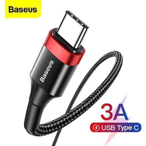 Baseus Type C Cable for Samsung S20 Quick Charge 3.0 Cable USB C Fast Charging for Huawei P40 Xiaomi Mi 10 8 USB-C Charger Wire