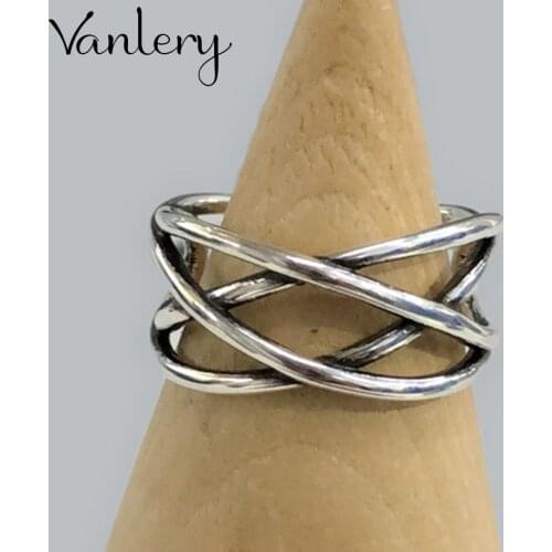 New Trendy Personality Punk Lines Cross Rings For Women Lady Resizable Size Rings Party Jewelry Charm Gifts