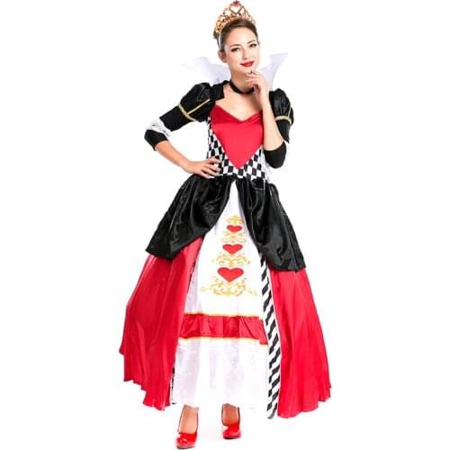 Halloween Costume Red Heart Playing Card Queen Costume Halloween Costume Queen Costume