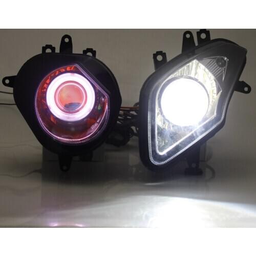 Motorcycle HID Xenon Projector Conversion Headlight LED White Angel Eyes Red Demon Eyes Headlamp For BMW S1000RR S 1000 RR 09-14