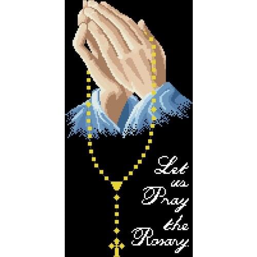 Let us pray cross stitch package sets aida 18ct 14ct 11ct black cloth people kit embroidery DIY handmade needlework