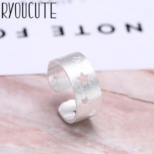 New Charming Open Round Star Ring for Women Vintage Boho Party Rings Gothic Punk Jewelry Gifts for Girls 2021