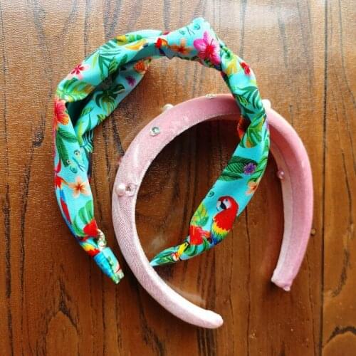 New arrival brand hairbands parrot print hair band braided hair accessories fashion headbands headdress handmade for girls