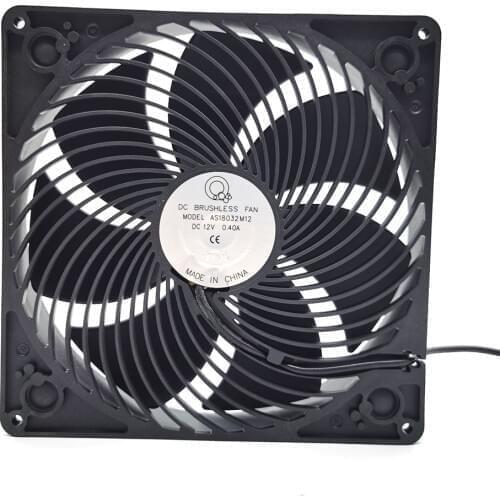 NEW AS18032M12 18CM DC 12V 0.4A cooling fan 18032 cooler 180X180X32mm 180mm fan 3Pin 3wires