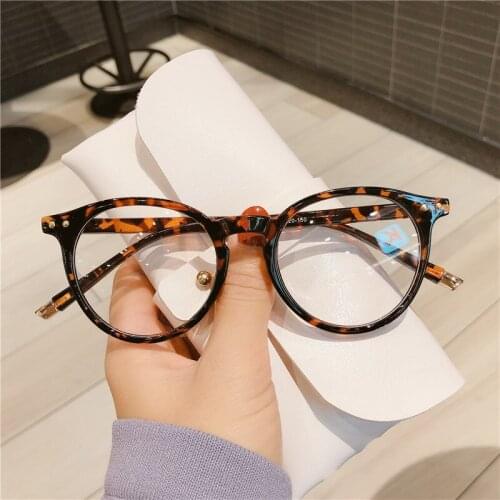 Anti Blue Light Glasses Round Eyeglasses for Women Men Computer Frames Transparent Optical Retro Eyeglass Myopia Frame