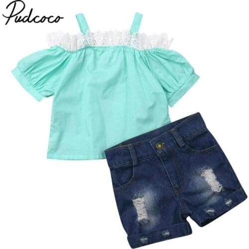 Pudcoco Girls clothes Girls Sets Summer Set 2019 Kids Clothes Girls Clothing Sets Two-Piece Kids Suit children clothing 90-130