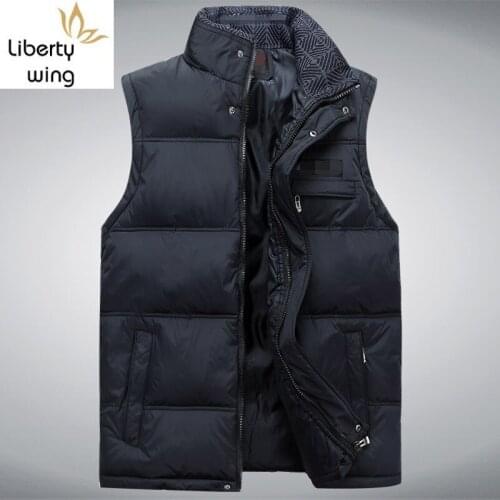 Autumn Winter New Arrival Sleeveless Stand Collar Mens Vests Cotton Thick Zipper Fly Plus Size 4XL Male Casual Worm Waistcoats