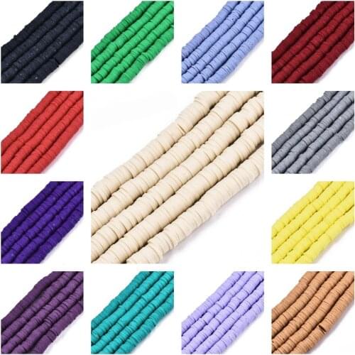 10strands/lot 6mm Flat Round Polymer Clay Beads Chip Disk Loose Spacer Beads For DIY Jewelry Making Bracelet Finding
