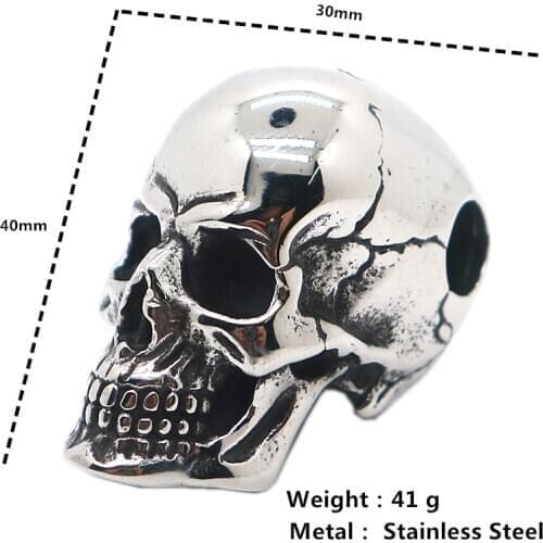 Unisex 316L Stainless Steel Cool Rider Skull Pendant Free Chain