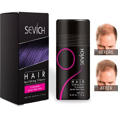 Sevich Hair Fiber Powder Thicken Hair Growth Keratin Hair Building Fiber Powder Hair Loss Wig Regrowth Hair Extension Powder 12g