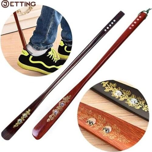 Professional Wooden Long Handle Shoe Horn Lifter Shoehorn New Arrival 55 cm Ultra Long Mahogany Craft Wenge Wooden Shoe Horn New