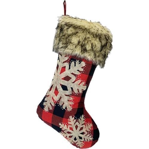 Christmas Stocking Candy Present Storage Bag Decor Props Santa Claus Snowman Elk Socks for Home New Year Christmas Tree Decor