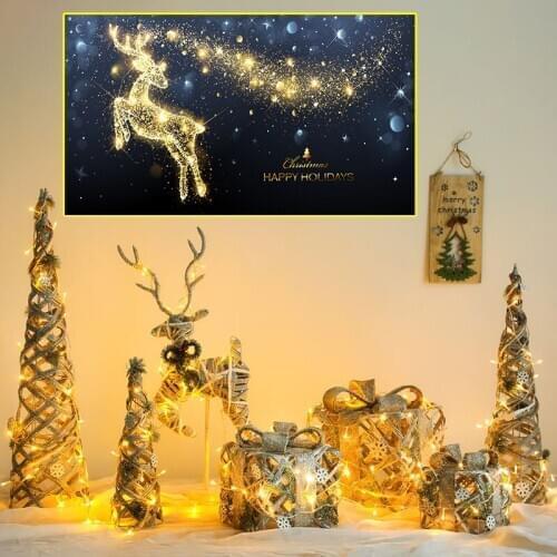 Christmas Theme Decor Canvas Painting Poster Crafts Personality Christmas Abstract Dreamy Deer Mural Home Bar Cafe Wall Decor