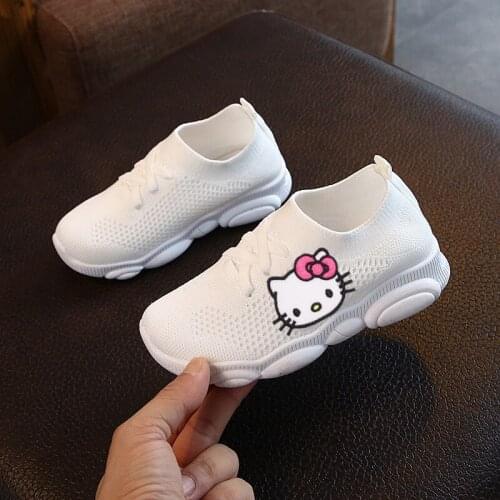 Sanrio hello kitty spring and autumn children casual shoes stretch socks shoes boys and girls sports shoes old shoes knitting