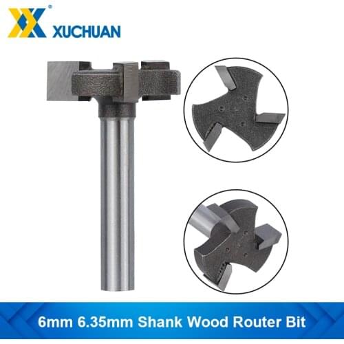 Spoilboard Surfacing Router Bit 6mm 6.35mm Shank Slab Flattening Router Bit T-Slot Milling Cutter For Woodworking Router Bit