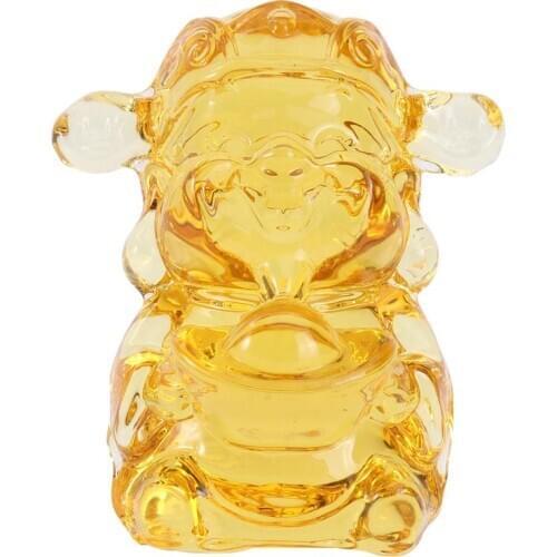 Glass Statue Of God Of Wealth Modern Art Sculpture Chinese Home Feng Shui Craft Decoration Figurines Statue Fortune Gift