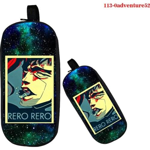 JoJos Bizzare Adventure Pen Bags 3d Printing Zipper School Pencil Case Stationery Box Women Makeup Coin Purse Anime Pencil Bag