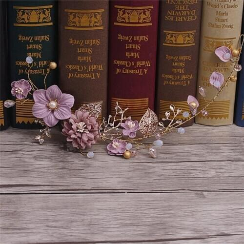 Bride Headwear Head Band Hair Accessories Wedding Headdress Handmade Tiara Alloy