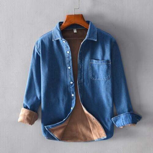 Warm Winter Casual Jacket Shirt Cotton with Flanel Lining for Men Indoor Outdoor Every Day Best Sale-WT