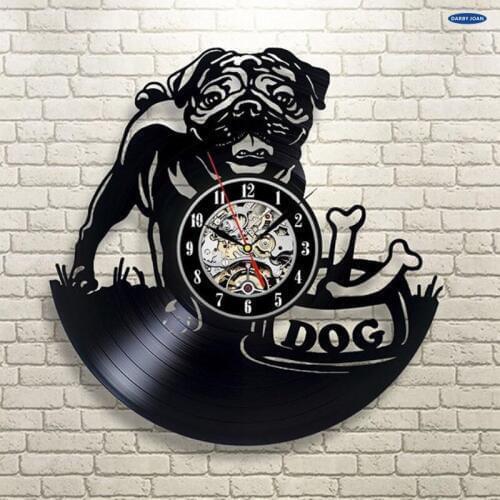 Chihuahua Vinyl Wall Clock Cute Dog Made Of Vinyl Record Fan Art Handmade House Pet Puppy Animal Wall Decor Vinyl Disc Clock