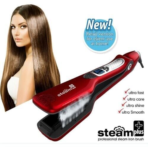 Steam Hair Straightener Professional Nano Titanium Ceramic Flat Iron Lcd Display 5 Level Adjustable Hot Comb Hair Straightening