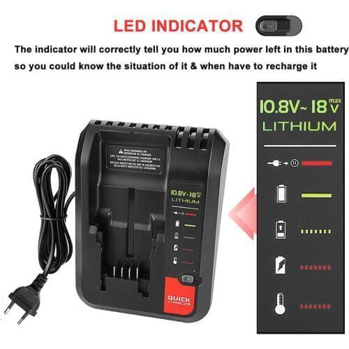 LCS1620 Lithium Battery Charger for BLACK DECKER Rechargable Battery Charger 20V 500mA for LBXR20 LB20 LBXR20-OPE Charger 2A