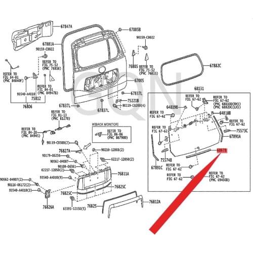 Back door car window guard 2010-Toy ota LAN DCR UIS ERP RA DO tail door glass lower rubber strip window guard strip