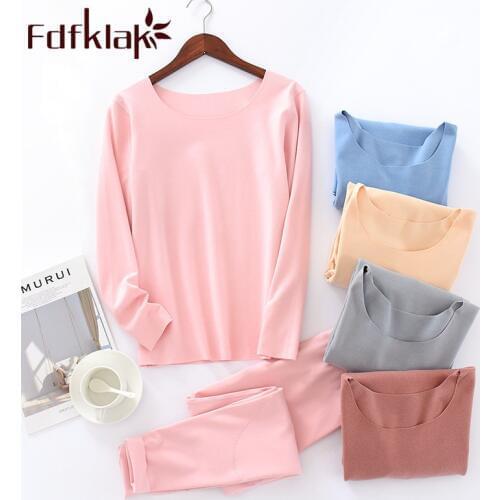 Fdfklak Home Clothes 2 Pieces Sleepwear Set Women Pajamas Spring Autumn Long Sleeve Pijama 2020 Pyjamas Women Wine Red/Black