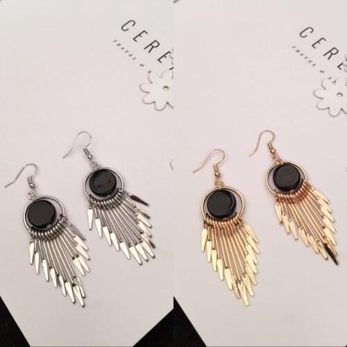 Womens Earrings Long Tassel Exaggerated Ear Hook Pendant Vintage Metal Boho Earring 2021 Trendy Fashion Female Jewelry