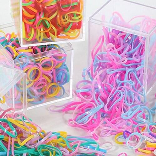 1 Box Hair Rubber Bands Set Small Elastic Colorful Hair Ties Ponytail Holders Mini Hair Rope Elastic Hair Bands Headband