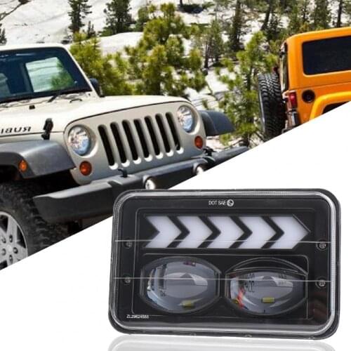 2Pcs 4x6inch LED Headlight Hi/Lo Beam Rectangular DRL Turn Signal Headlamp Modified Headlight for Kenworth T800 T400 T600 W900L