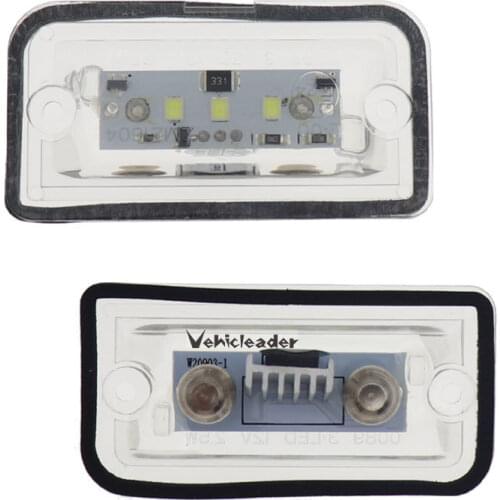 2x White 6000K Car LED License Plate Lights ABS For Mercedes-Benz C W203 Sedan CLK W209 A209 C209 SL R230 Uniform illumination