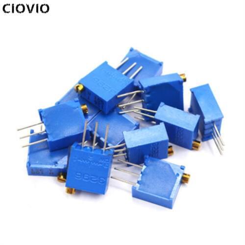 50pcs 3296W 3296 50 100 200 500 ohm 1K 2K 5K 10K 20K 50K 100K 200K 500K 1M ohm 103 100R 200R 500R Trimpot Trimmer Potentiometer