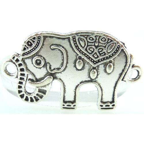 6pcs Antique Silver 37*21mm Elephant Charms Pendant For Jewelry Making Bracelet Vintage Accessories