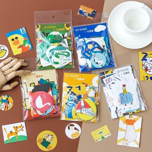 60 pcs/lot monster party series Stickers Daily Life Scrapbook Paper Deco Cute Funny Fashion Stationary Sticker Scrapbooking