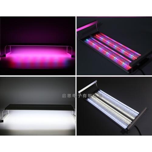 Dimmable 8 rows Full Spectrum Trichromatic Led fish tank aquario lamp with Flexible Clip aquarium light for plants Aquatic