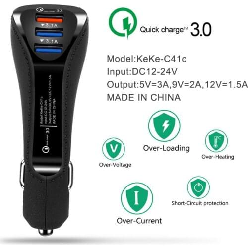 1pc 3.1A USB 3 Port Car Charger Smart Phone Tablet Charger Adapter Quick Charge Mobiele Telefoon Charger In Auto