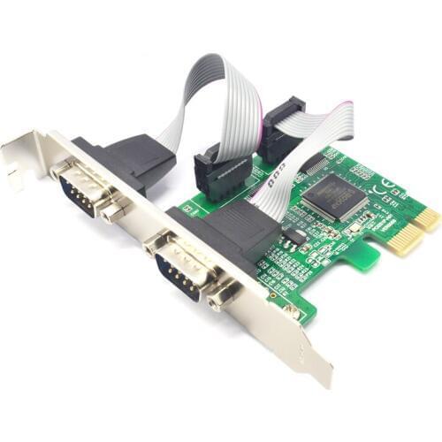Add On Cards Duan RS 232 Adapter PCI Express 1X Computer Expansion Cards RS232 PCI-E X1 Computer Components 2 Port Serial Card