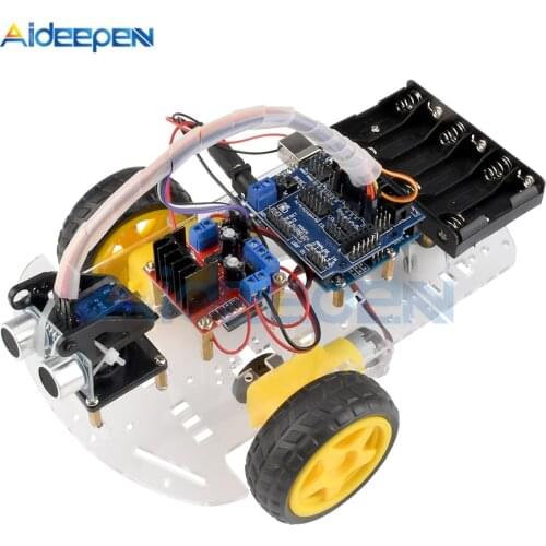 New Avoidance Tracking Motor Smart Robot Car Chassis Kit Speed Encoder Battery Box 2WD Ultrasonic Module For Arduino DIY kit