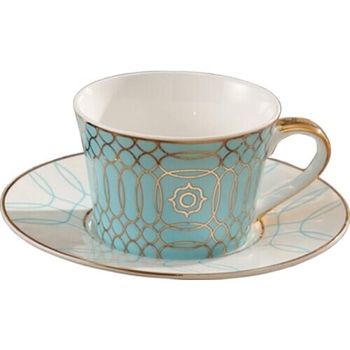 Colorful Bone Porcelain Afternoon Tea Cup And Saucer Set Ceramic Coffee Cup With saucer Stainless Spoon 200ml Home Drinkware