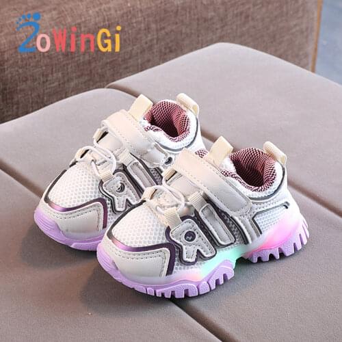 Size 21-30 Led Sneakers Kids Shoes for Girls Glowing Sneakers Breathable Sport Shoes tenis de nina Led Shoes for Girls Light Up